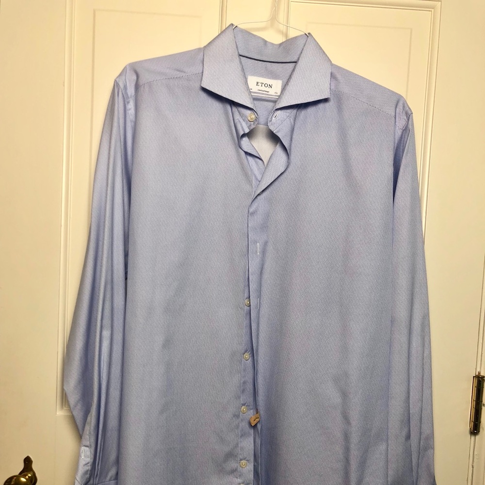 Eton Dress Shirt Size 44/17.5 contemporary fit.